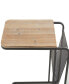 Фото #3 товара Metal Accent Table with Brown Wood Top and Storage, 20" x 12" x 25"