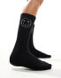 Фото #1 товара Vero Moda sporty ribbed socks with smile motif in black