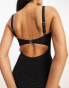 Ivory Rose Fuller Bust crinkle scoop back swimsuit in black