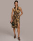 Фото #2 товара Donna Karan Women's Sleeveless Printed Tie-Front Shirtdress