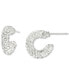 ფოტო #2 პროდუქტის Crystal Small Hoop Earrings in Sterling Silver, 0.59", Created for Macy's