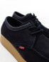 Levi's suede lace up apron shoes with red tab logo in navy