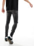 Фото #3 товара ASOS DESIGN spray on jeans with power-stretch with rips in washed black