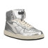 Фото #2 товара Diadora Mi Basket Metal Used High Top Mens Silver Sneakers Casual Shoes 178539-