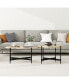 Cloud Shape Coffee Table Set with Crossed Legs and Natural Wood Veneer