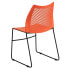 Фото #2 товара Hercules Series 661 Lb. Capacity Orange Sled Base Stack Chair With Air-Vent Back