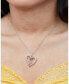 Фото #2 товара Disney princess Beauty and the Beast Two Tone Belle Rose Crystal Heart Pendant, 18"