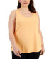 Фото #1 товара Plus Size Solid Essentials Crewneck Tank Top, Created for Macy's