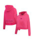 Фото #1 товара Women's Pink Kansas City Chiefs Triple Pink Cropped Fleece Pullover Hoodie