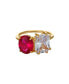 18K Gold Plated Brass Multi Stone Cubic Zirconia Ring