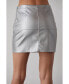 Фото #3 товара Women's Natalie Faux Leather Column Mini Skirt