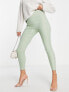 ASOS DESIGN high waist trousers in skinny fit in sage