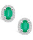 ფოტო #6 პროდუქტის Emerald (1 Ct. t.w.) and Diamond (1/4 Ct. t.w.) Halo Stud Earrings