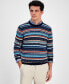 ფოტო #1 პროდუქტის Men's Stripe Merino Crewneck Sweater, Created for Macy's