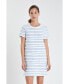 Фото #3 товара Women's Fringed Striped Polo Mini Dress