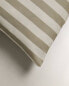 Striped cotton linen pillowcase