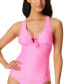 Фото #1 товара Jessica Simpson 300273 Women's Pretty in Pique Strappy-Back Tankini Top Size L