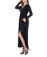 Фото #3 товара Women's Long Sleeve V-neck Side Slit Maxi Dress