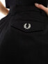 Fred Perry longline twill shorts in black