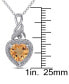 ფოტო #3 პროდუქტის Citrine (1-5/8 ct. t.w.) & Diamond (1/20 ct. t.w.) Heart 18" Pendant Necklace in Sterling Silver