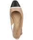 Women's Avril Capped-Toe Slingback Flats, Created for Macy's Nude/Black Patent, 5 м - фото #4