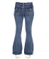ფოტო #2 პროდუქტის Crave Fame Juniors' Heavy-Stitch Flare-Leg Denim Jeans