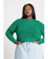 Фото #2 товара Plus Size Crochet Open Stitch Boxy Cropped Sweater