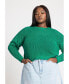 Plus Size Crochet Open Stitch Boxy Cropped Sweater