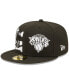 Фото #1 товара Men's Black, White New York Knicks 2022 NBA Draft 59FIFTY Fitted Hat