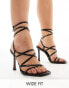 Фото #1 товара ASOS DESIGN Wide Fit Native strappy heeled sandals in black