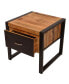Фото #6 товара 24 Inch Single Drawer Mango Wood Bedside Table, Iron Sled Style Base, Brown, Black
