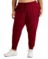 ფოტო #1 პროდუქტის Plus Size High-Rise Solid Fleece Jogger Pants, Created for Macy's