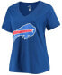 Фото #3 товара Women's Josh Allen Royal Buffalo Bills Name and Number V-Neck T-shirt