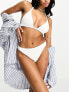 Фото #5 товара Peek & Beau Exclusive textured broderie high leg bikini bottom in white