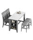 Фото #1 товара 5-Piece Counter Height Dining Table Set With Built-In Storage Shelves, Grey