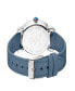 Women's Marsala Tortoise Swiss Quartz Italian Light Blue Leather Strap Watch 36mm