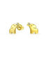 ფოტო #1 პროდუქტის Tiny Minimalist CZ Accent Zoo Animal Child Lucky ElephantYellow 14K Gold Stud Earrings For Women Screwback