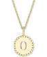 ფოტო #4 პროდუქტის Initial Medallion Pendant Necklace in 14k Gold-Plated Sterling Silver, 18"
