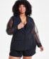 Trendy Plus Size Organza-Sleeve Blazer