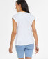 Фото #2 товара Women's Embellished Cotton Top, Created for Macy's