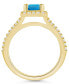 ფოტო #3 პროდუქტის Blue Topaz (2 ct. t.w.) and Diamond (1/2 ct. t.w.) Halo Ring in 14K Yellow Gold