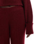 Фото #3 товара 4th & Reckless Plus knitted wide leg trousers co-ord in burgundy