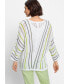 Фото #3 товара Women's Linen Blend Dolman Sleeve Open Knit Sweater