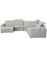 Фото #3 товара CLOSEOUT! Haigan 6-Pc. Leather Chaise Sectional Sofa with 1 Power Recliner, Created for Macy's