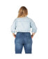Фото #2 товара Women's Plus Size Cropped Denim Trucker Jacket