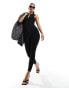 Фото #2 товара In The Style zip through sleevless unitard jumpsuit in black