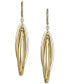 ფოტო #3 პროდუქტის Orbital Open Navette Drop Earrings in 10k Gold