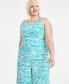 Trendy Plus Size Printed Square-Neck Tank Top, Created for Macy's