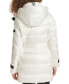 ფოტო #2 პროდუქტის Karl Lagerfeld Womens Shine Hooded Short Belted Puffer Coat