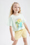 Фото #14 товара Kız Çocuk Relax Fit Dokunmatik Işıklı Crop Kısa Kollu Tişört